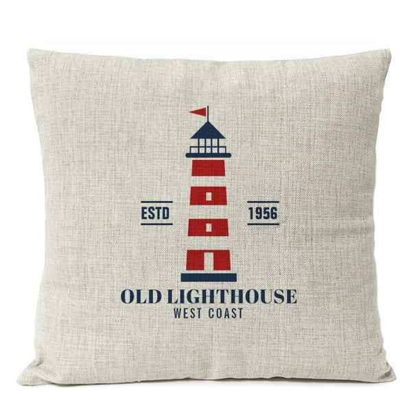 Beach Sailing Cushion Cover Linen Lighthouse the sea Pillow Cases Pillow Cover Beach Sailing Cushion Cover Linen Lighthouse the sea Pillow Cases Pillow Cover